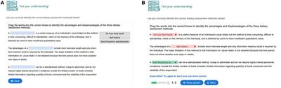 The Design and Evaluation of Online Interactive Learning in an Undergraduate Nutrition Course